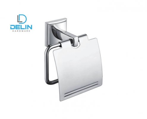 Delin Toilet Paper Holder with Cover 3704 495x400 - Double  Robe Hook 3706